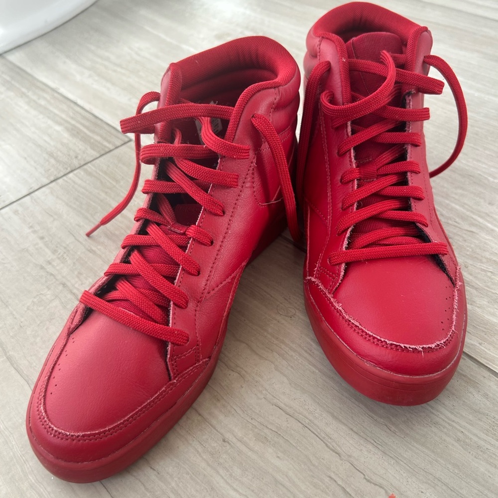 Red Reebok Hightops, size 10.5